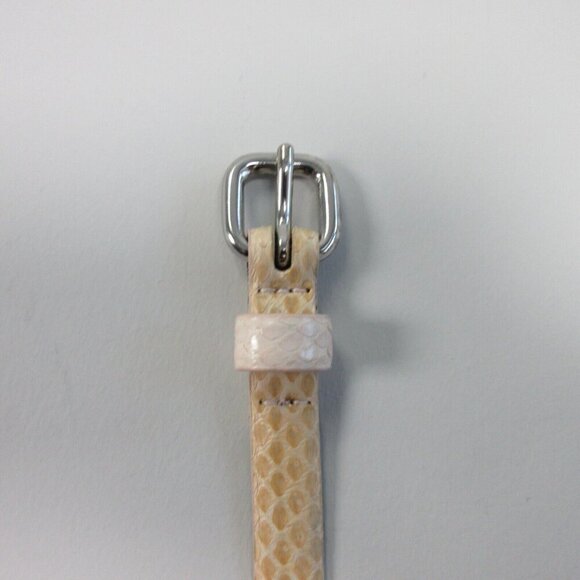 Club Monaco Snake Embossed Genuine Leather Belt Women M Beige Made in Italy 57 - Picture 2 of 6